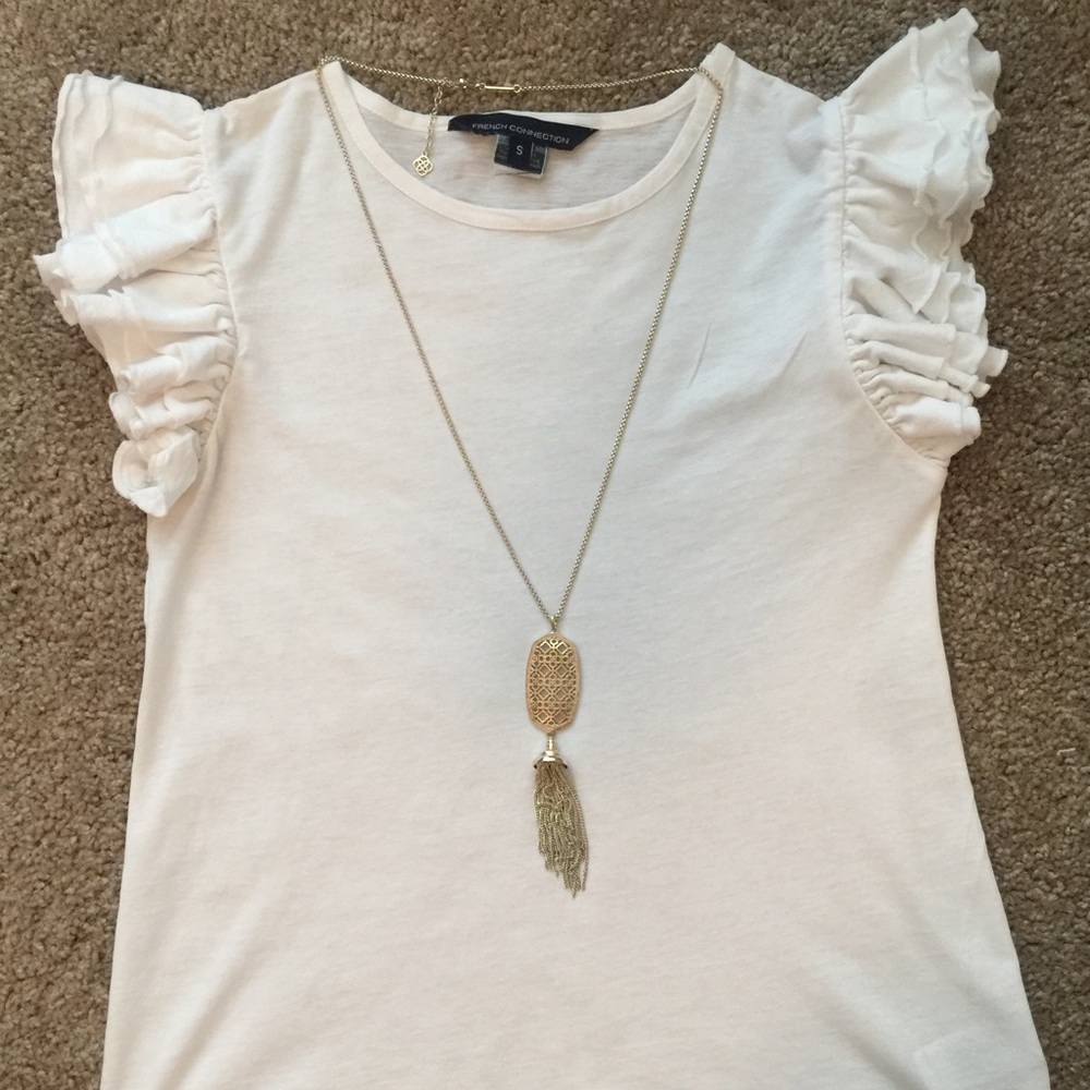 French Connection Ruffle Sleeve Tee