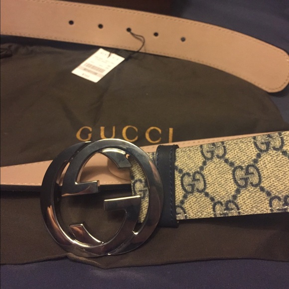 Authentic Beige/Blue Gucci Belt - Picture 3 of 3