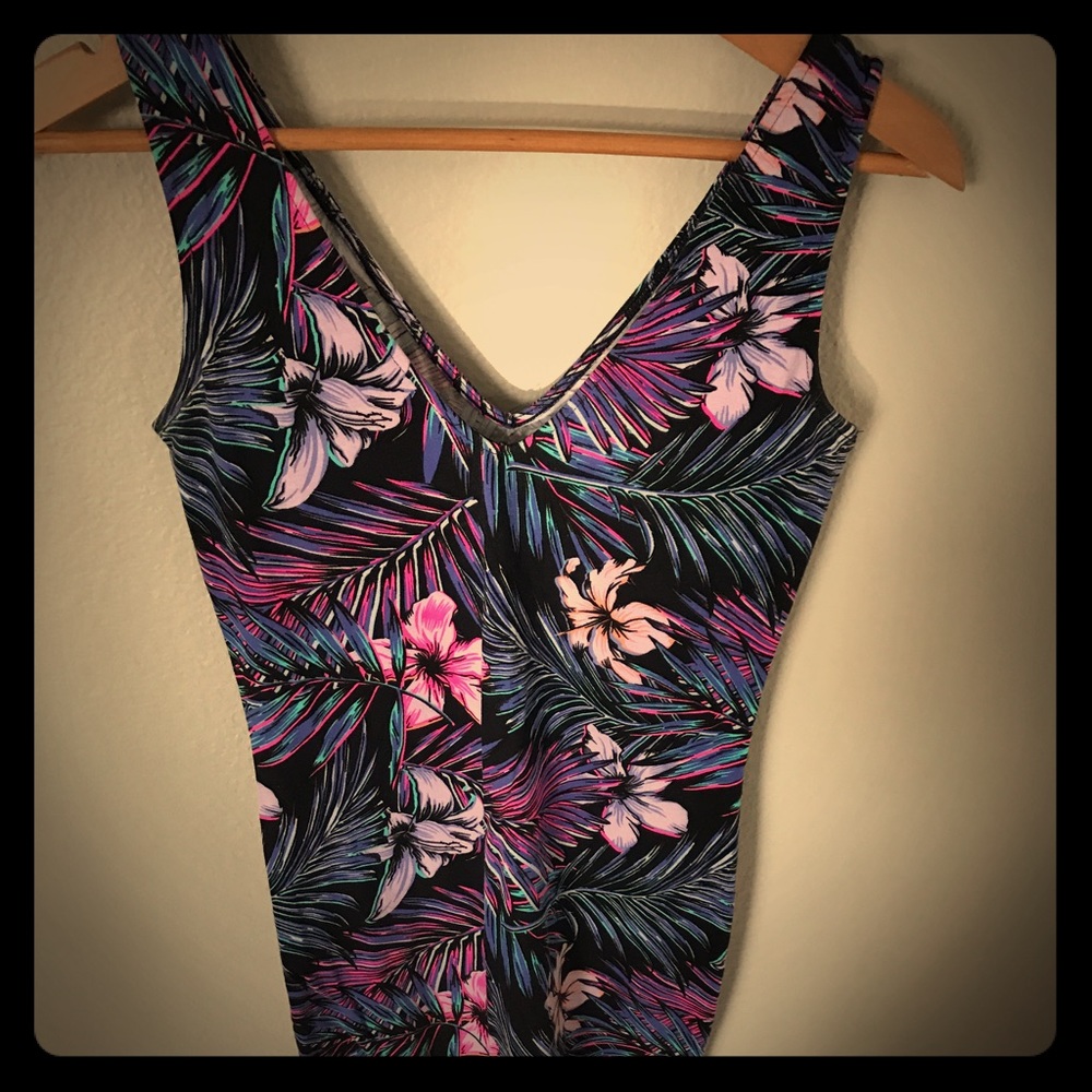 Floral soft tropical bodycon dress