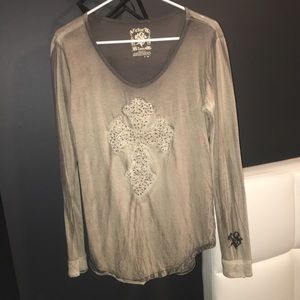 Really pretty velvet stone long sleeve top