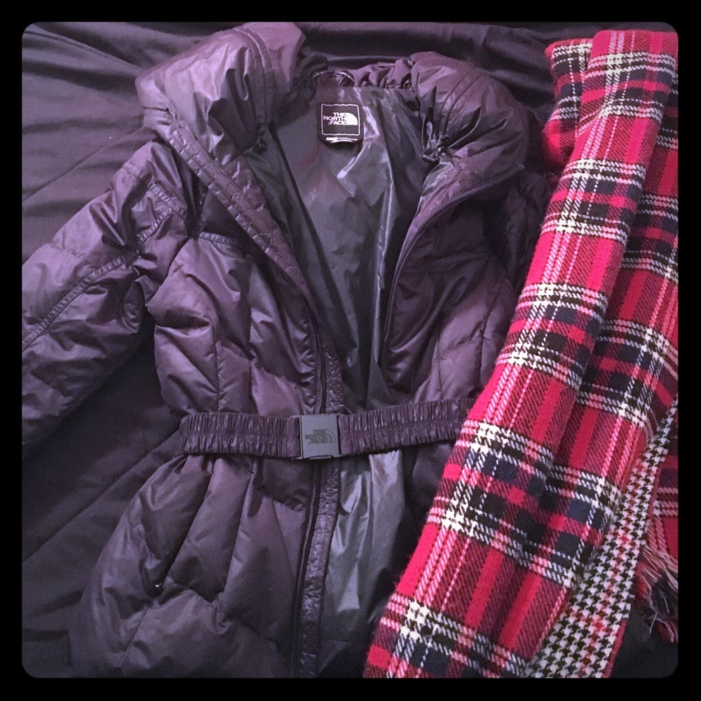 The North Face jacket w/puffer hood, barely worn