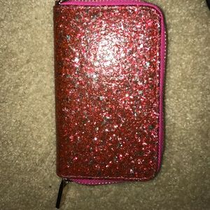 Pink sparkled wallet by deux lux