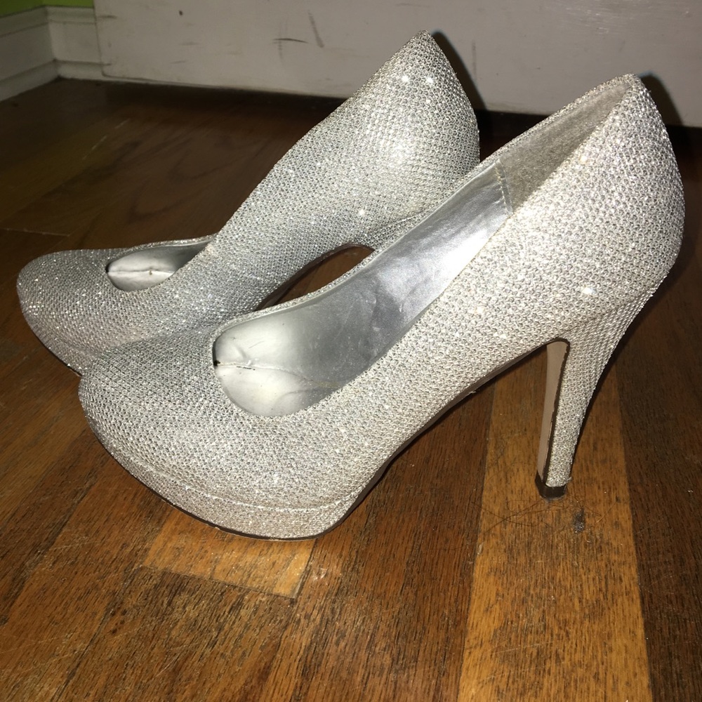 Glitter Silver Heels
