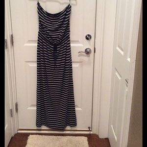 Strapless cotton maxi dress