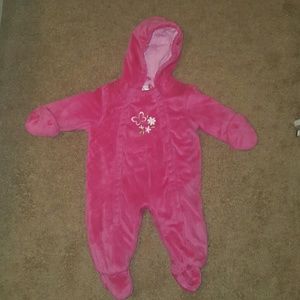 Baby girls pink hooded cover all 6-9 months