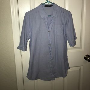 3/4 chambray button down