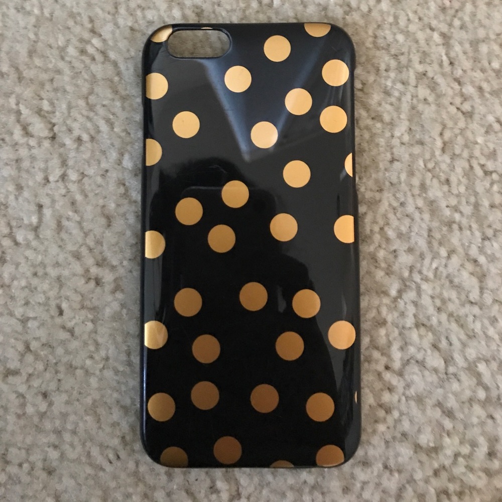 Gold and blake polka dot iphone 7 case