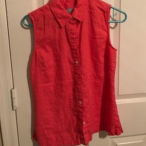 Sleeveless Button down