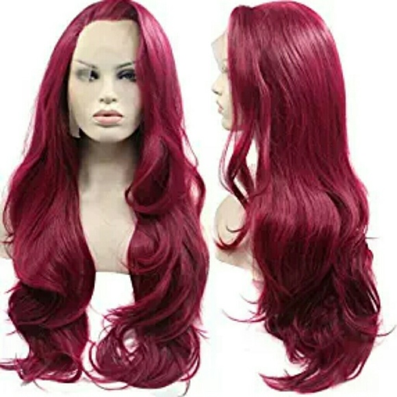 Purple Red Wavy Lacefront Wig  22-26 inches!! main image 4