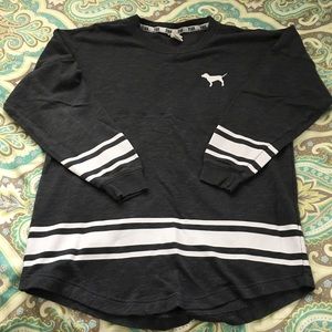 VS Pink Charcoal Grey Varsity Crew