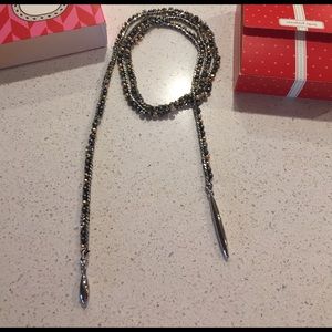 Zoe Lariat Necklace -Hematite