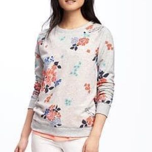 NWOT Crew Neck Fleece Floral Sweater