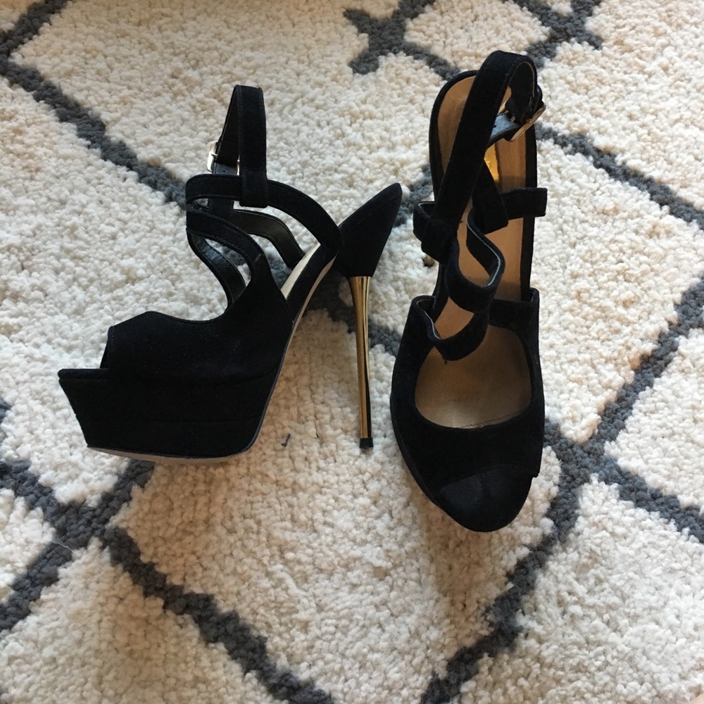 Black and gold top shop stilettos