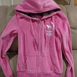 PINK valor Zipper hoodie with fur inside hood.