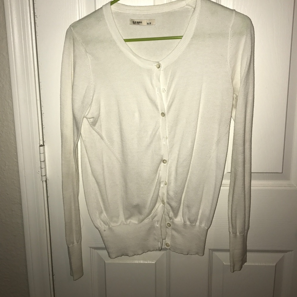 White cardigan