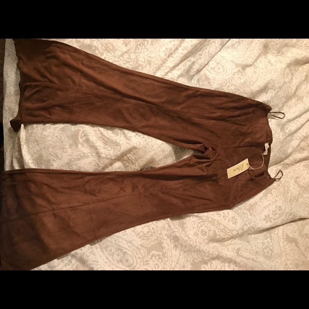 Bell bottom suede