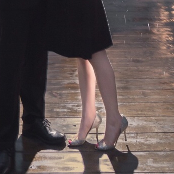 Authentic Jimmy Choo Silver Logan Peep toe Pump - Picture 3 of 7