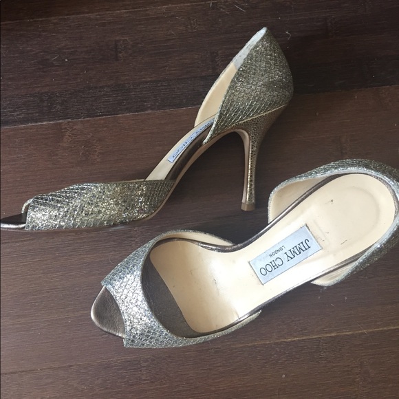 Authentic Jimmy Choo Silver Logan Peep toe Pump - Picture 7 of 7
