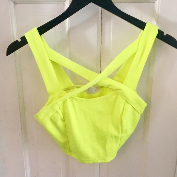 Tobi Neon Yellow Crop Top - Picture 1 of 3