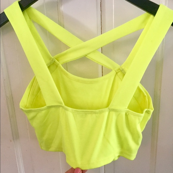 Tobi Neon Yellow Crop Top - Picture 3 of 3