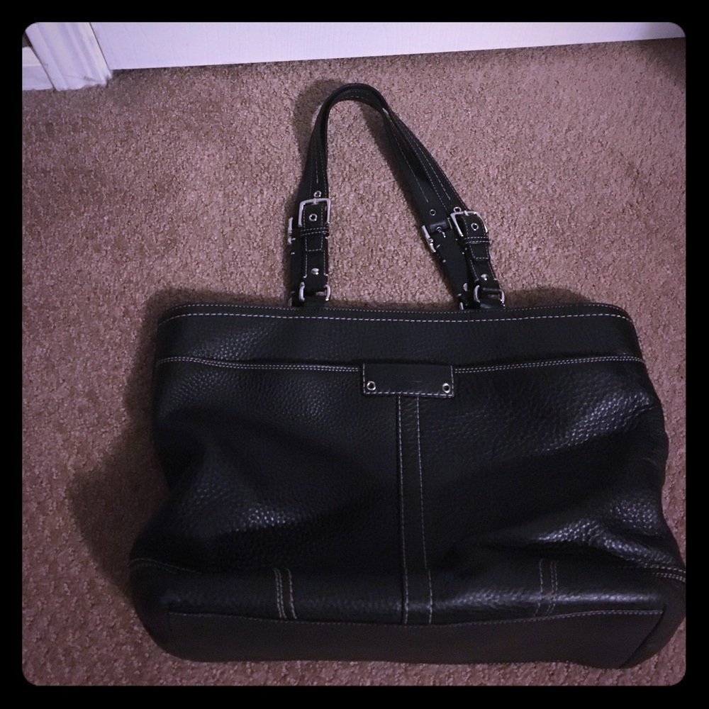 Coach Black Leather Tote