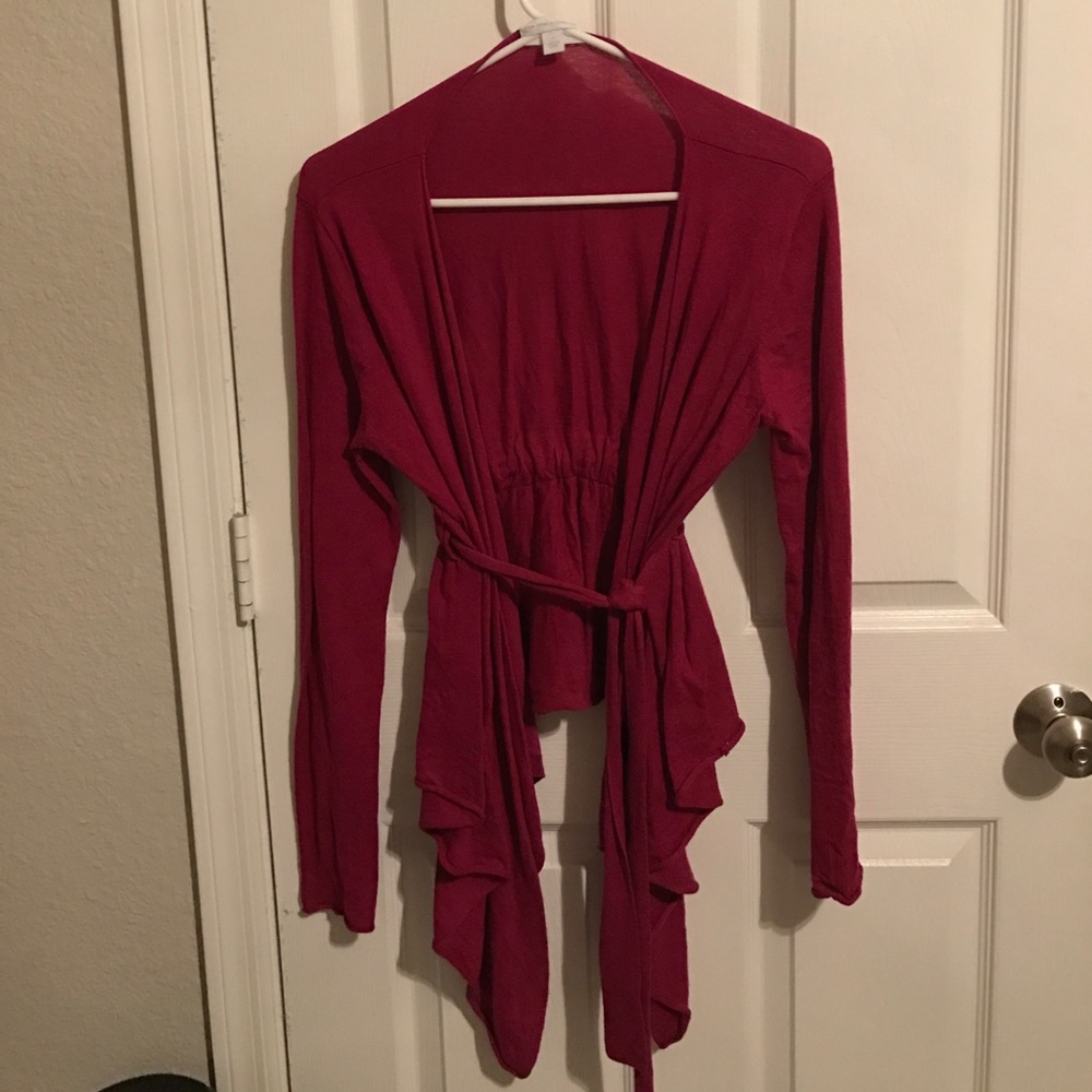 Raspberry wrap cardigan