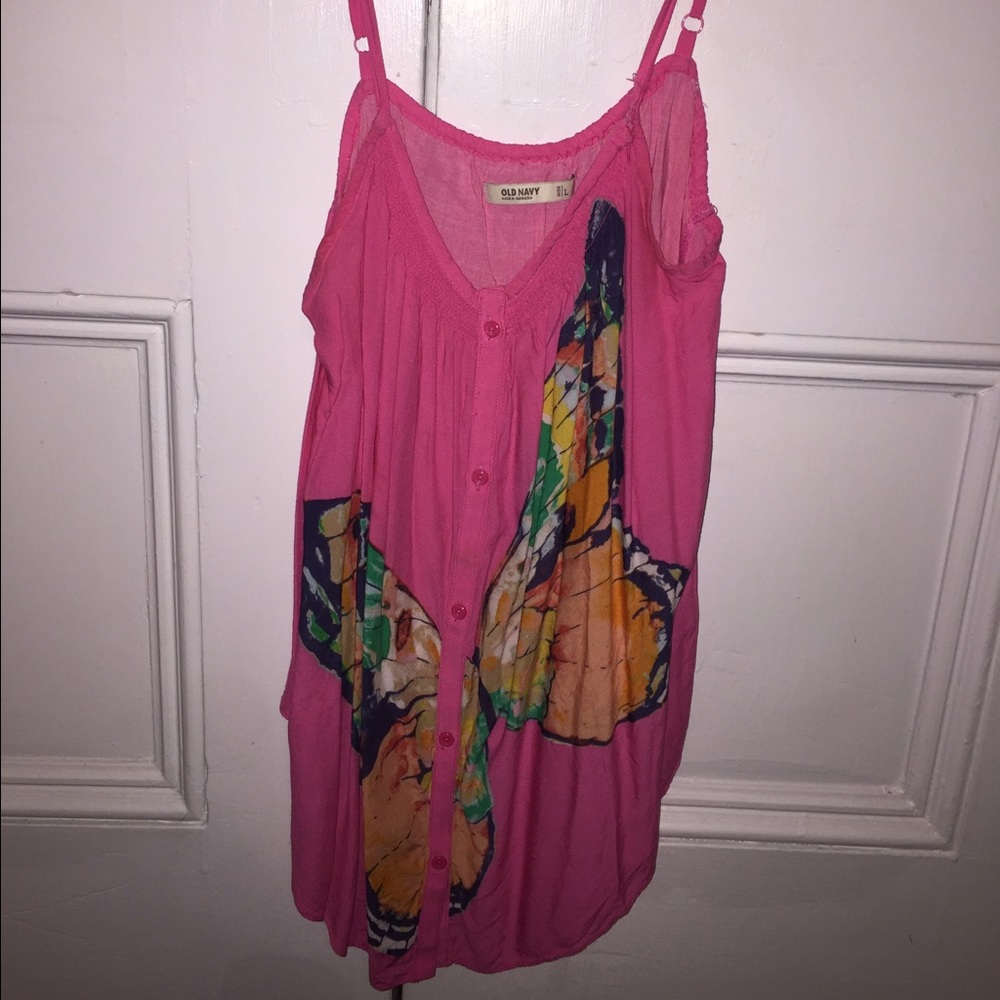 Pink butterfly top