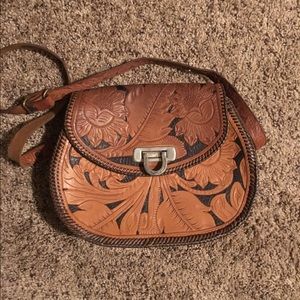 Refurbished Vintage Leather Tooled Purse