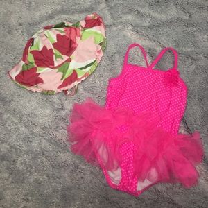 Toddler Beach Hat + Tutu Bathing suit