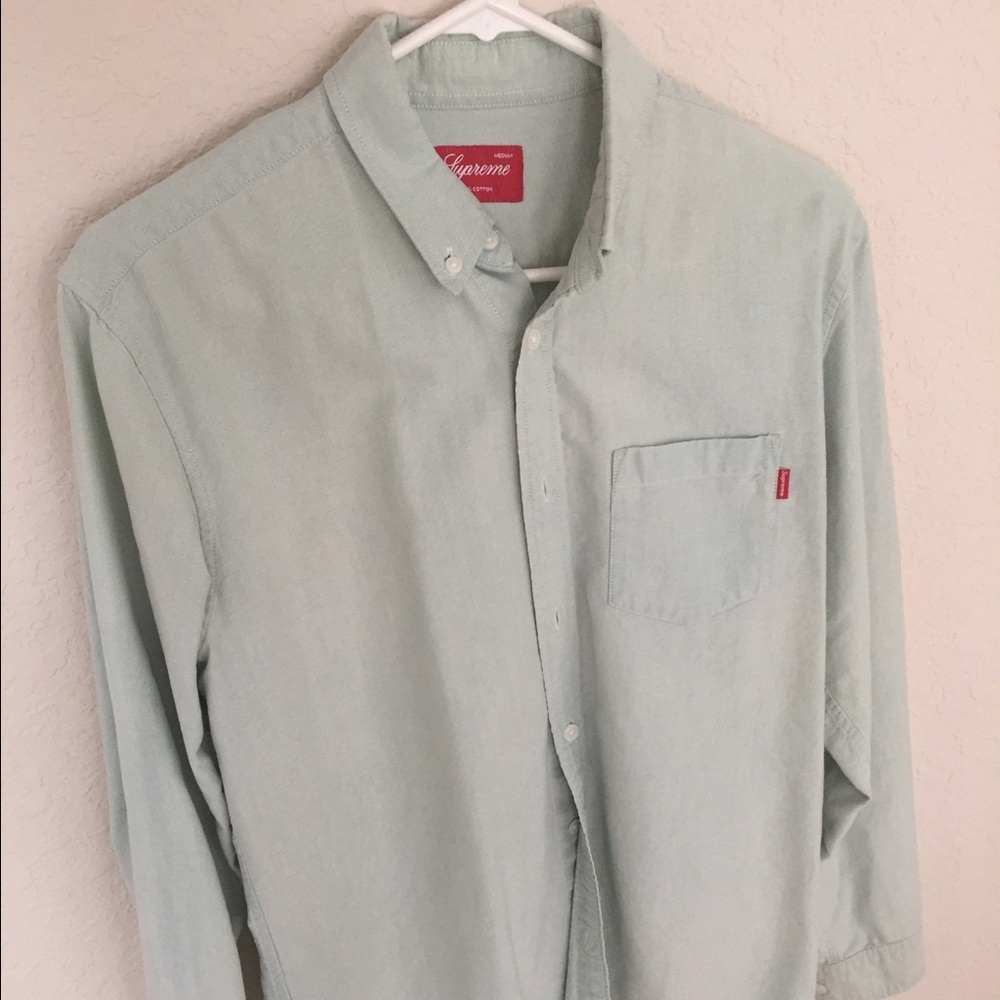 Supreme L/S Oxford Shirt - Size M - Seafoam Green