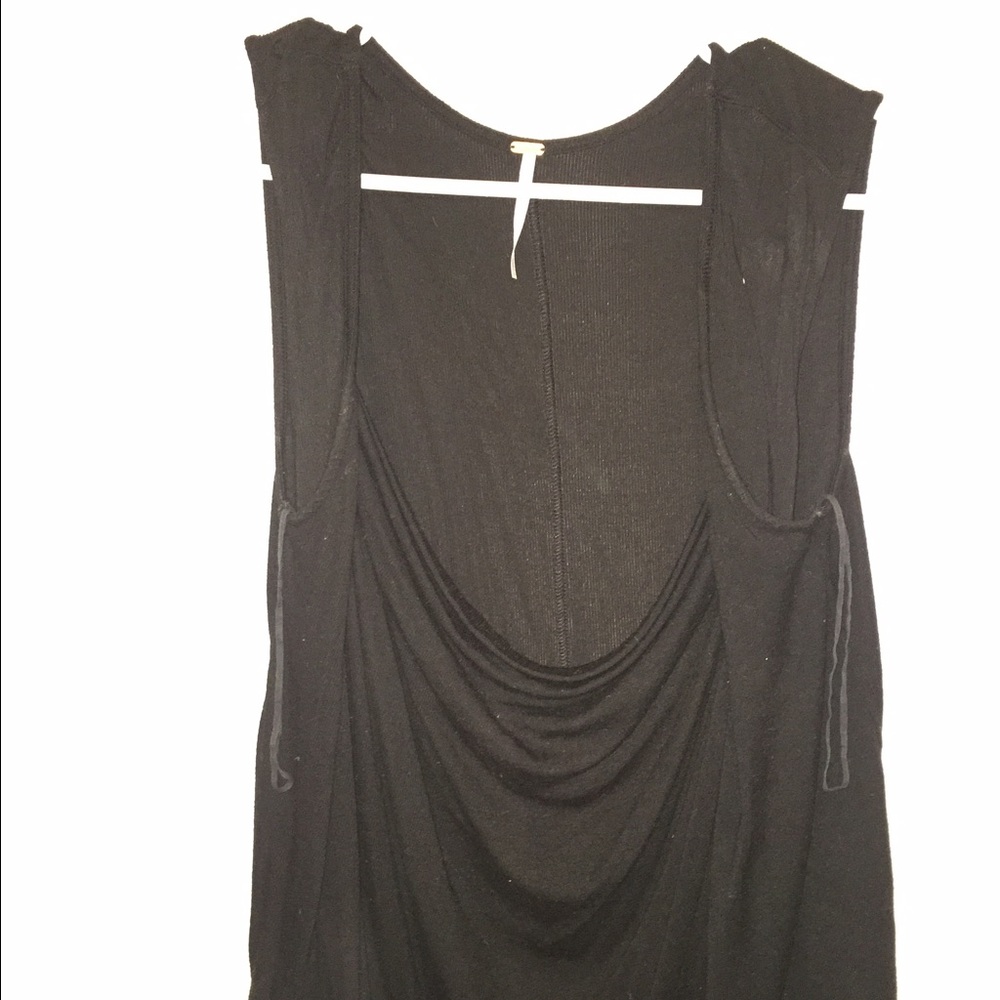 Free People black wide strap shirt