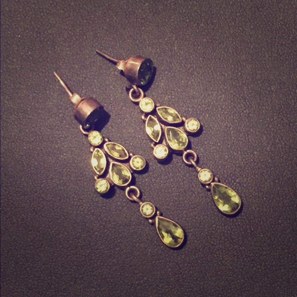 Green dangle earrings