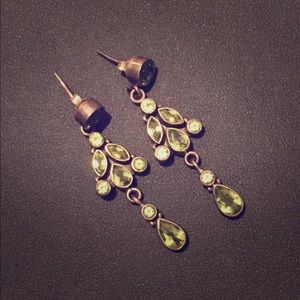 Green dangle earrings