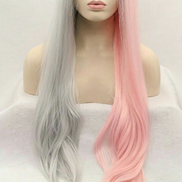 Ombre Gray Pink Lacefront Wig 22--26 inches!!