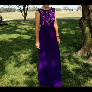 Morgan and Co purple formal prom dress small 2