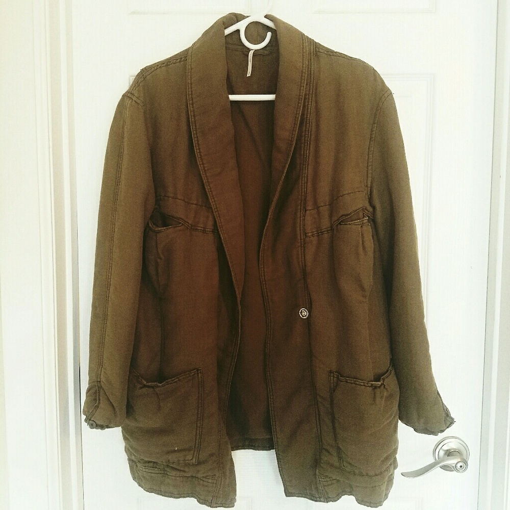 Oversized Free People Army Green Jacket