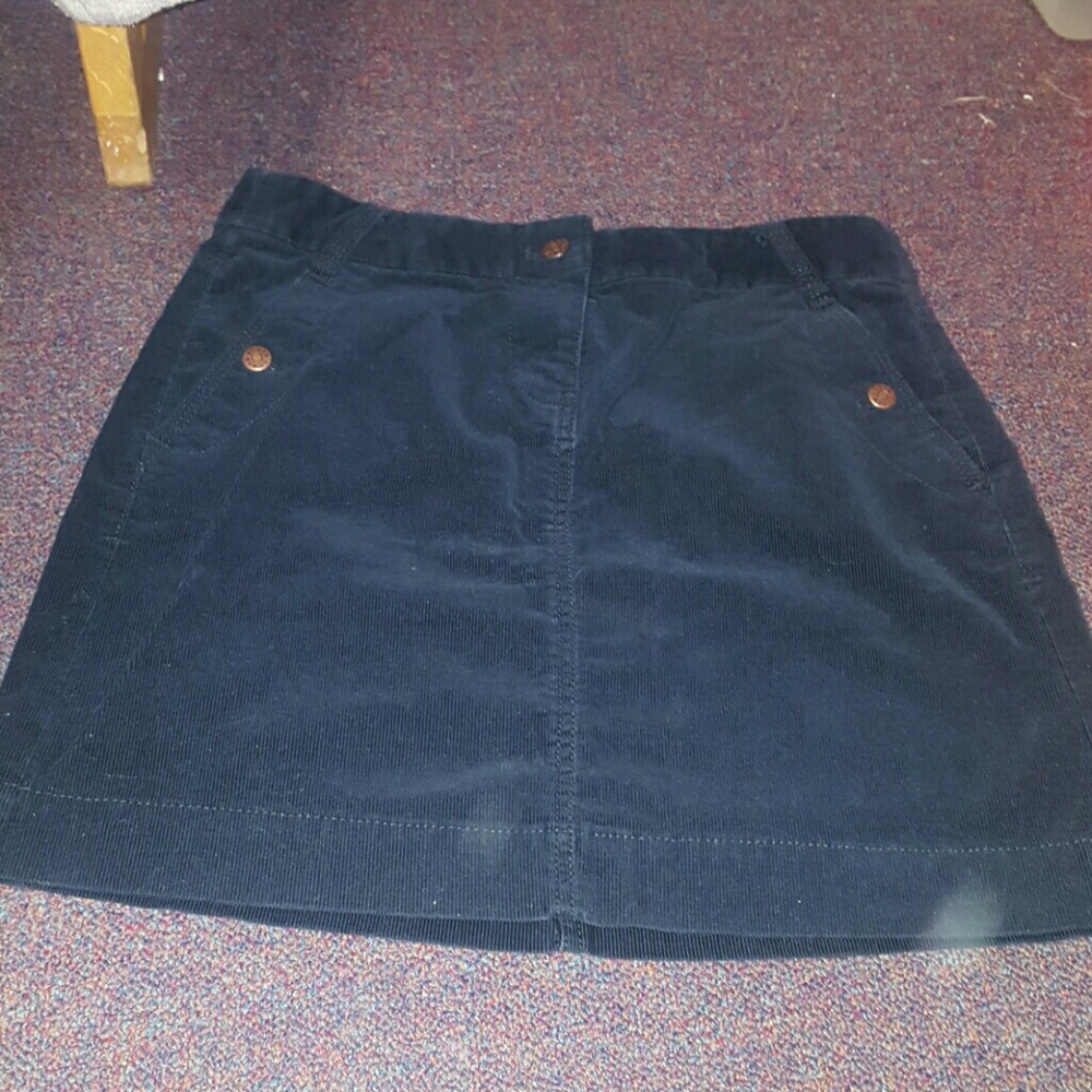 J Crew Navy Corduroy Skirt