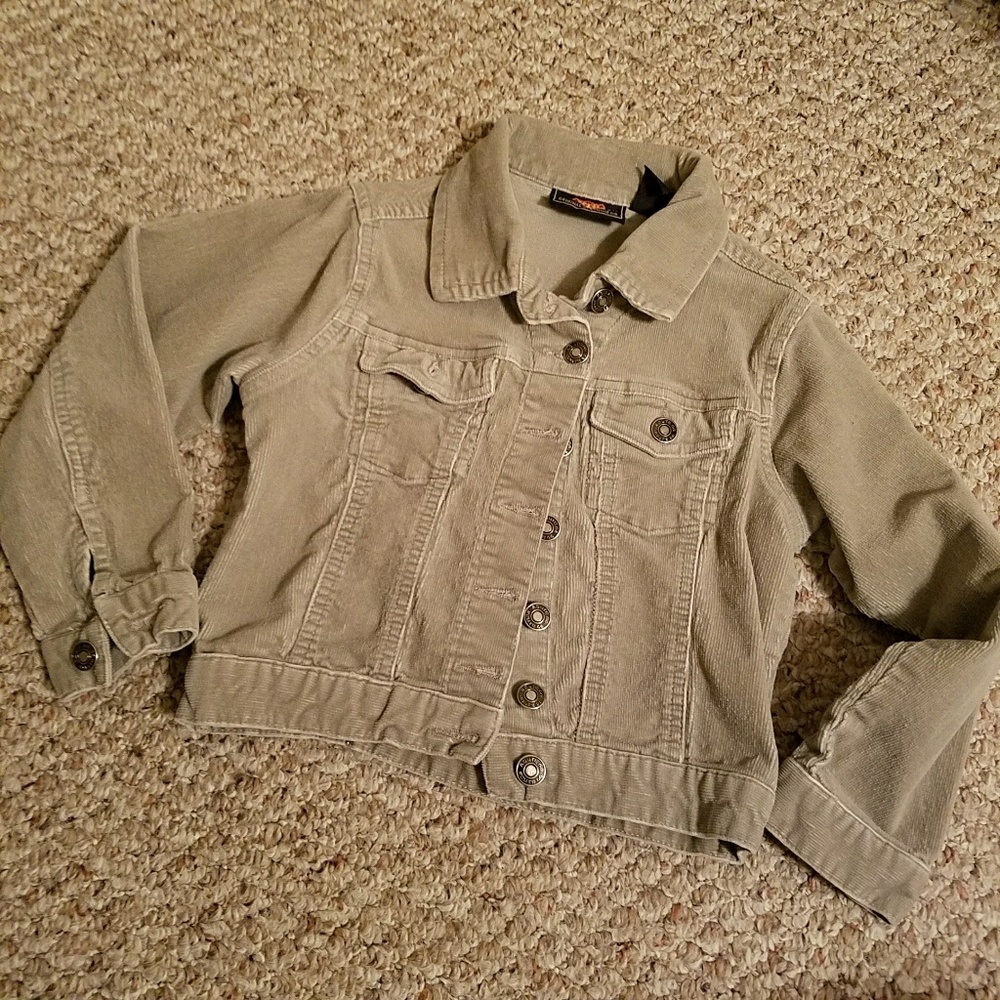 Girl's khaki corduroy jacket, Route 66 size 6/6X