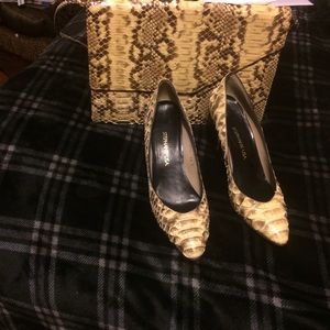 Snakeskin purse and shoes