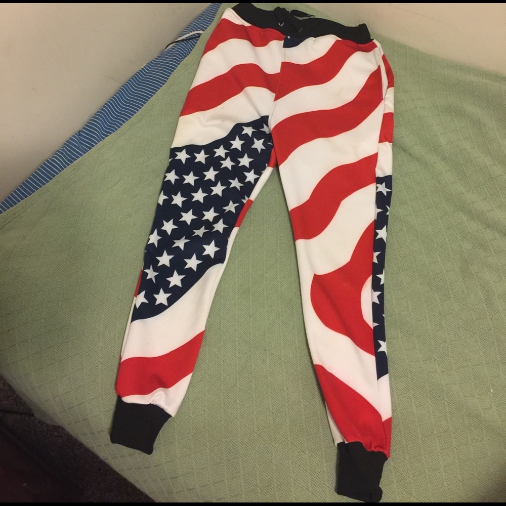 American flag joggers