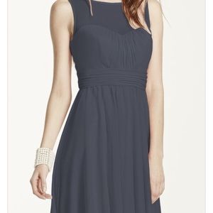 Size 12 David's Bridal pewter mesh dress. Worn 1x.