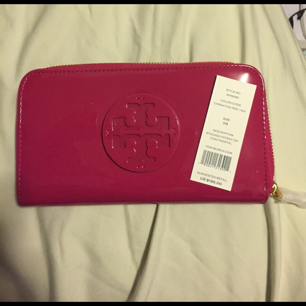 Tory Burch carnation red continental wallet