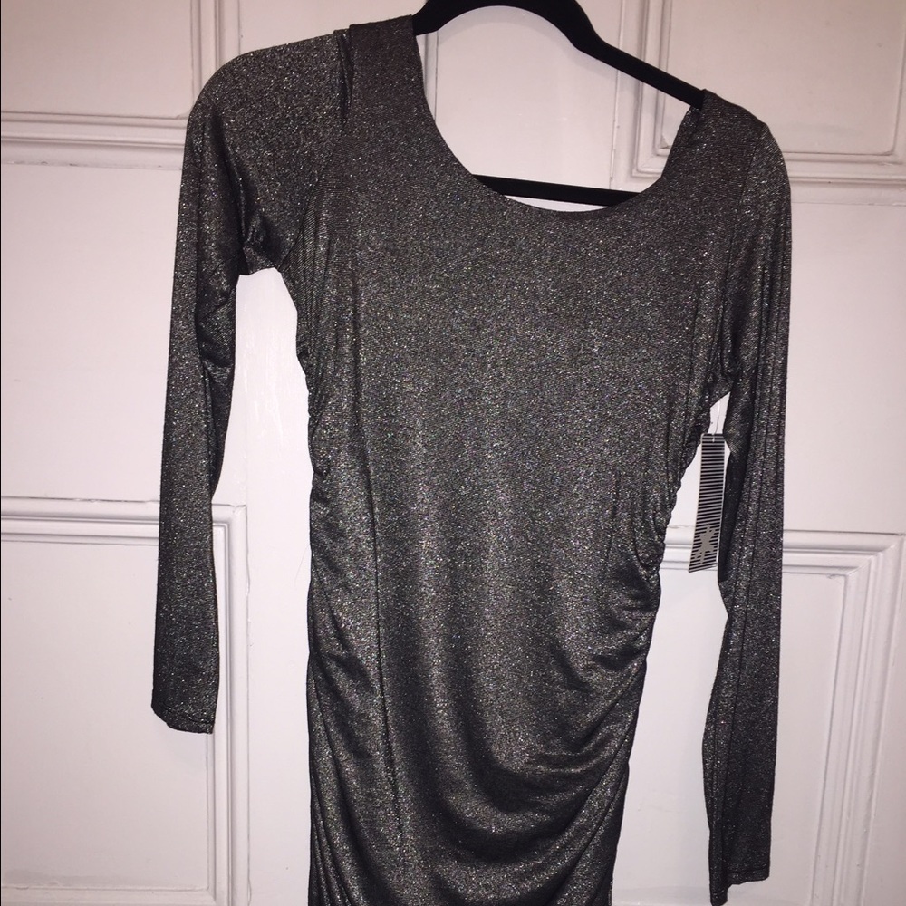 sparkly navy and silver dress