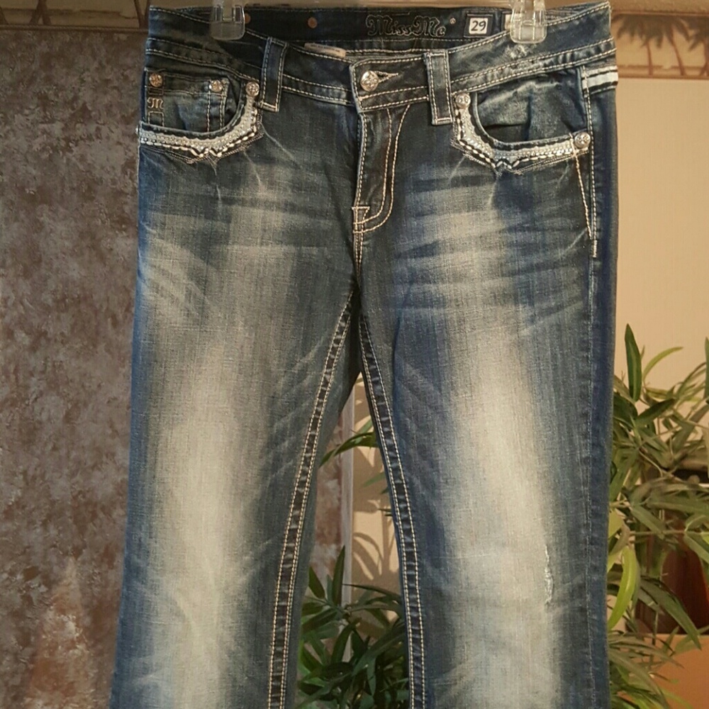 Miss Me Relaxed Boot Cut Size 29 Rhinestone
