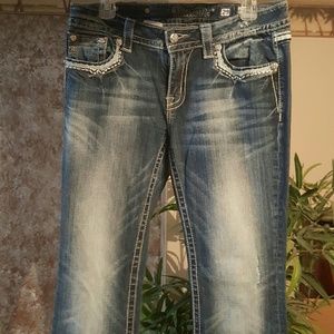 Miss Me Relaxed Boot Cut Size 29 Rhinestone