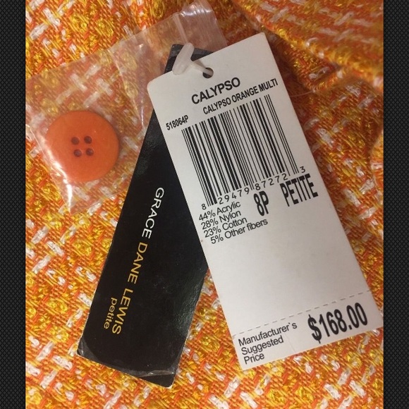 Grace Dane Lewis woman Jacket orange new size 8 p - Picture 4 of 4