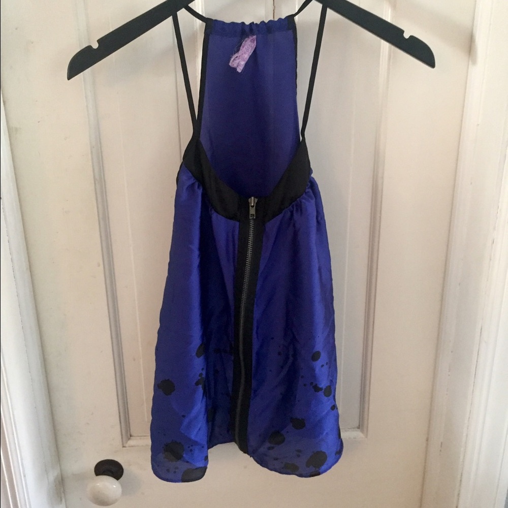 Cobalt Front Zip Tank