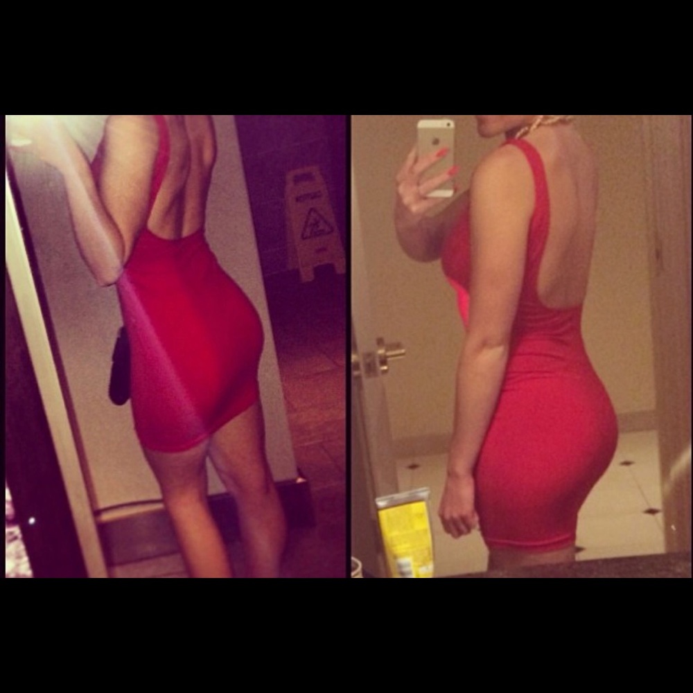 Red mini dress