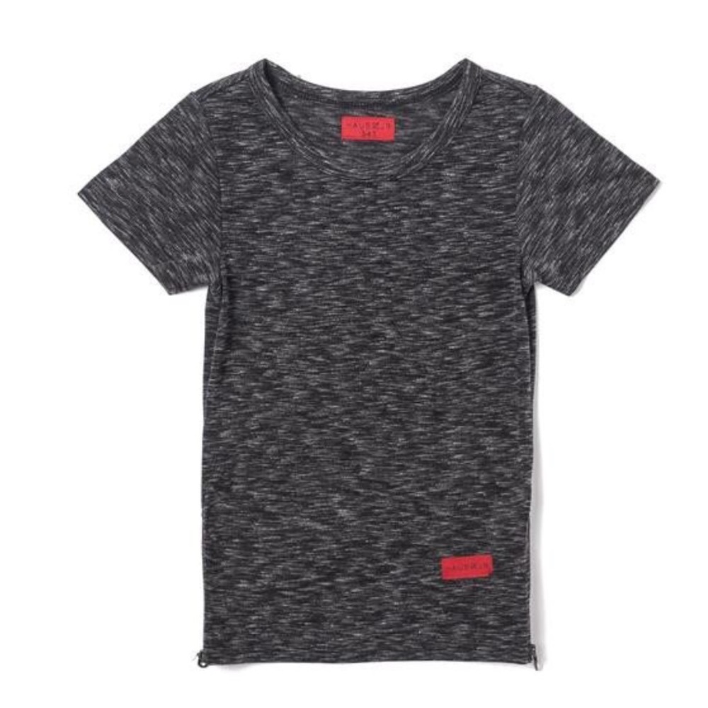 HAUS OF JR - PARKER SIDE ZIP S/S TEE - CHARCOAL