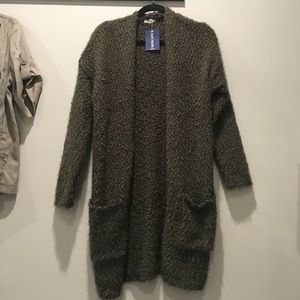 SUPER SOFT hunter green long cardigan with pockets